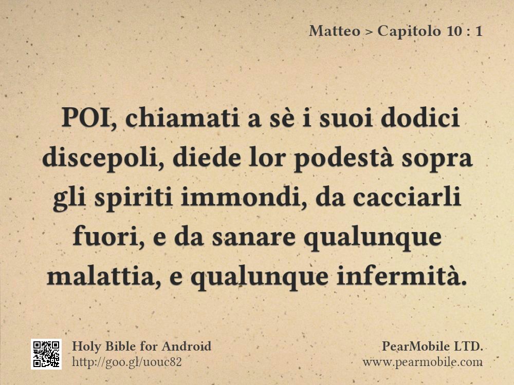 Matteo, Capitolo 10:1